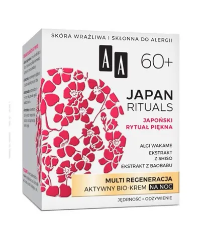 AA Japan Rituals, Aktywny bio-krem na noc 60+  `Multi regeneracja`