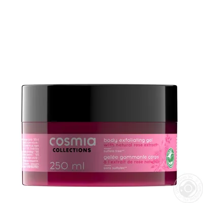 Cosmia Collections, Body Exfoliating Gel with Natural Rose Extract (Żel peelingujący do ciała z naturalnym wyciągiem różanym)