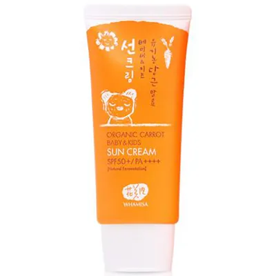 Whamisa Carrot Baby & Kids Sun Cream SPF50+/PA++++ (Marchewkowy krem ochronny dla dzieci z filtrem SPF50+/PA++++)