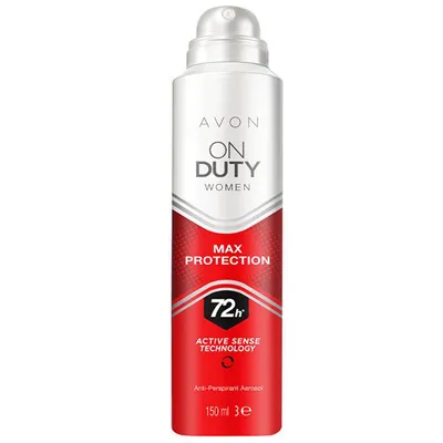Avon On Duty Women, Max Protection Antiperspirant Aerosol 72h (Antyperspirant w sprayu dla niej `Max ochrona`)