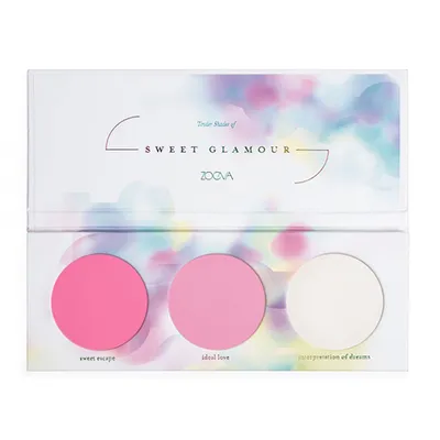 Zoeva Sweet Glamour, Blush Palette (Paleta 3 róży do policzków)