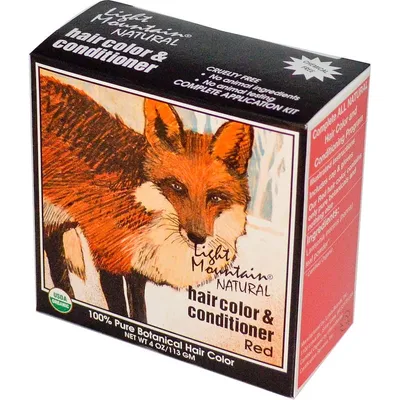 Light Mountain Natural Hair Color & Conditioner Red (Naturalna henna `Lis`)