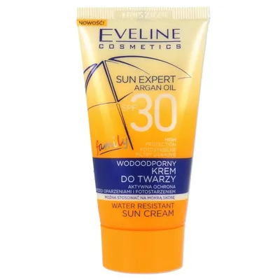 Eveline Cosmetics Sun Expert Argan Oil, Wodoodporny krem do twarzy SPF 30 (nowa wersja)