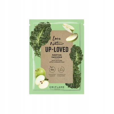Oriflame Love Nature, Up-Loved Purifying Face Scrub with upcycling Apple & Organic Kale (Oczyszczający peeling do twarzy z jabłkiem z upcyklingu i organicznym jarmużem)