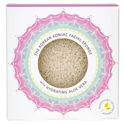 Konjac Sponge Company Mandala, The Korean Konjac Facial Sponge with Hydrating Aloe Vera (Gąbka Konjac  do twarzy z Aloe Vera dla cery suchej, odwodnionej i przesuszonej)
