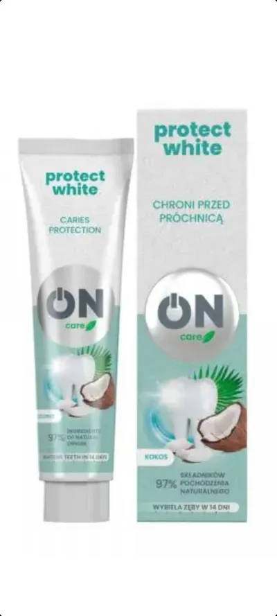 WhiteON On Care,  Łagodnie wybielająca pasta do zębów `Protect White`