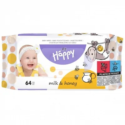 Bella Happy, Mleko i Miód, Chusteczki nawilżone dla dzieci