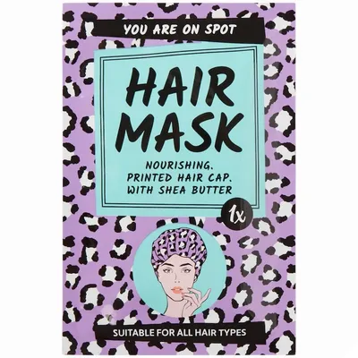 Action Hair Mask Nourishing, printed Hair Cap with Shea Butter (Odżywcza maska do włosów w czepku)