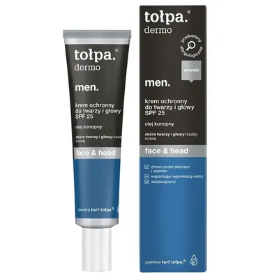 Tołpa Dermo Men, Face & Head,  Krem ochronny do twarzy i głowy SPF 25