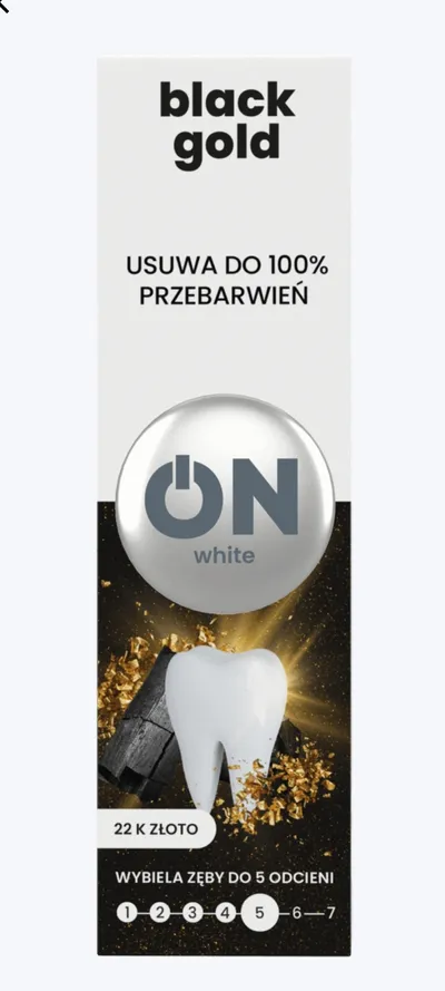 WhiteON Black Gold Luxury Shine, Wybielająca pasta do zębów `22K złoto z aktywnym węglem`