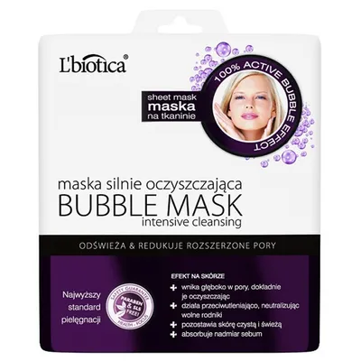 L'biotica Bubble Mask Intensive Cleansing (Maska bąbelkująca silnie oczyszczająca)