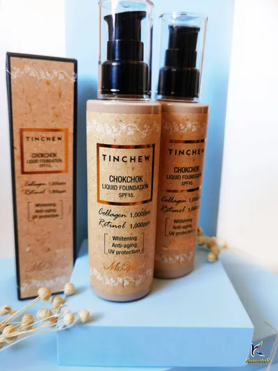 Tinchew Chokchok Liquid Foundation SPF 15 (Podkład nawilżający z kolagenem i retinolem)