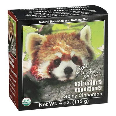 Light Mountain Natural Hair Color & Conditioner Spicy Cinnamon (Henna do włosów z odżywką `Mała panda`)