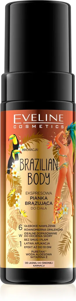 Eveline Cosmetics Brazilian Body, Ekspresowa pianka brązująca do ciała