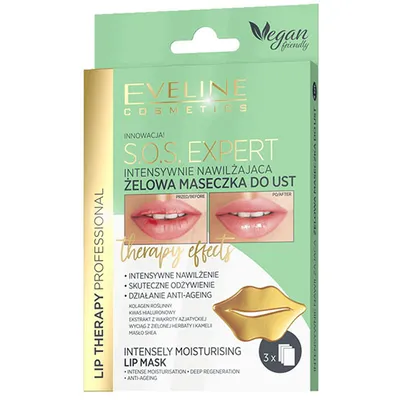 Eveline Cosmetics Lip Therapy Professional S.O.S. Expert, Intensywnie nawilżająca żelowa maseczka do ust