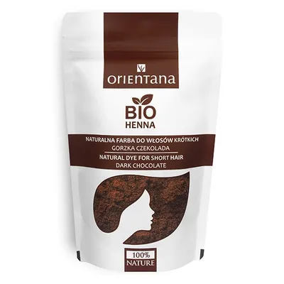 Orientana Bio henna do włosów półdługich i krótkich `Gorzka czekolada`