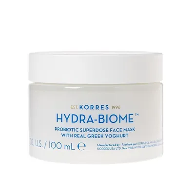 Korres Hydra-Biome,  Probiotic Superdose Face Mask with Real Greek Yoghurt (Maska do twarzy z greckim jogurtem i technologią Hydra-Biome)