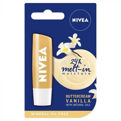 Nivea Vanilla Buttercream 24h Melt-in Moisture, Pielęgnująca pomadka do ust