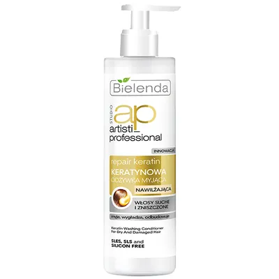 Bielenda Artisti Professional, Keratin Washing Conditioner for Dry and Damaged hair (Keratynowa odżywka myjąca do włosów suchych i zniszczonych)