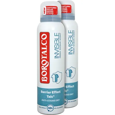 Borotalco Invisible, Barrier Effect Talc, 48h Deo Spray (Dezodorant w sprayu)