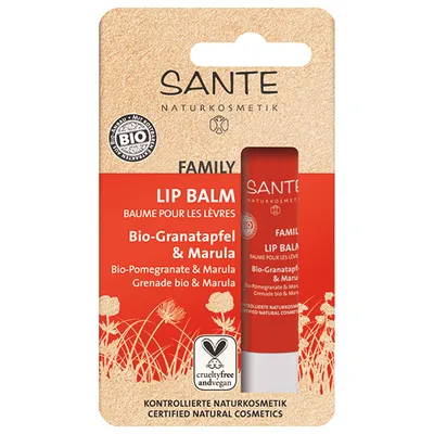 Sante Naturkosmetik Family, Lip Balm Bio-Granatapfel & Marula (Balsam do ust `Granat i marula`)
