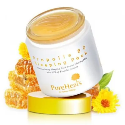 Pure Heals Propolis 80 Sleeping pack (Odżywczo-rozświetlająca nocna maskado twarzy z propolisem 80%)