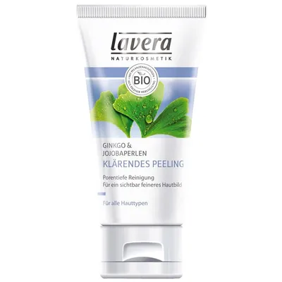 Lavera Klärendes Peeling [Ginkgo & Jojoba Pearls, Purifying Scrub] (Peeling rozjaśniający do twarzy)