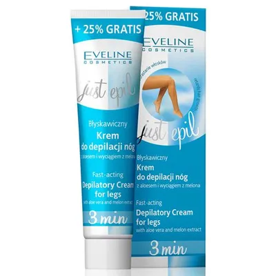 Eveline Cosmetics Just Epil, Błyskawiczny krem do depilacji nóg z aloesem i wyciągiem z melona