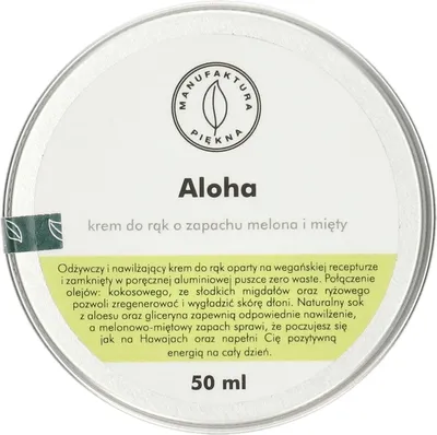 Manufaktura Piękna Krem do rąk o zapachu melona i mięty `Aloha`
