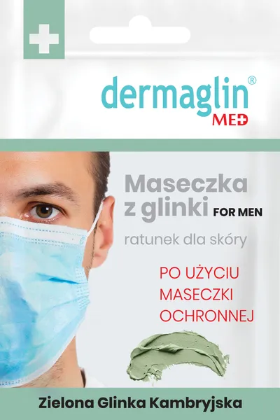 Dermaglin For Men, Maseczka z glinki  po użyciu maseczki ochronnej