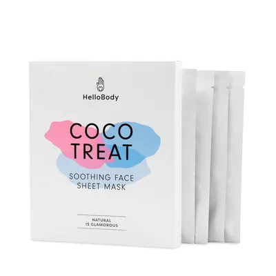 HelloBody Coco Treat, Soothing Face Sheet Mask (Kojąca maska do twarzy)