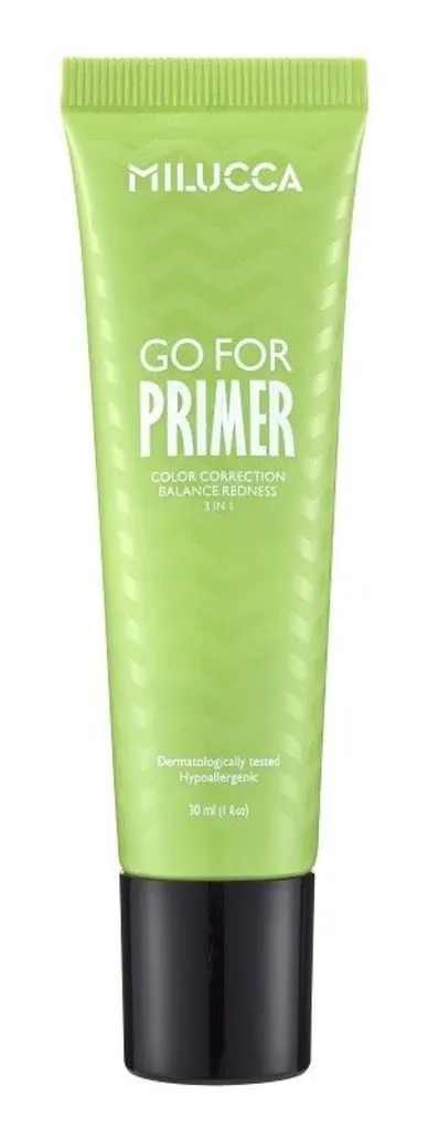 Milucca Go For Primer! Green Color Correction Make-up Base (Baza pod makijaż redukująca zaczerwienienia)