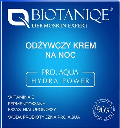 Biotaniqe Pro.Aqua Hydra Power, Nourishing Night Cream (Odżywczy krem na noc)