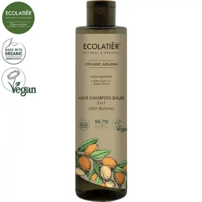 Ecolatier Organic Argana, Hair Shampoo-Balm 2 in 1 Deep Reviving (Szampon-balsam 2 w1 do włosów głęboko odżywiający)