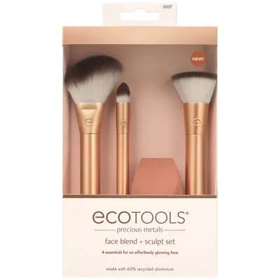 EcoTools Precious Metals, Face Blend + Sculpt, Brushes  Set (Zestaw pędzli do makijażu twarzy)