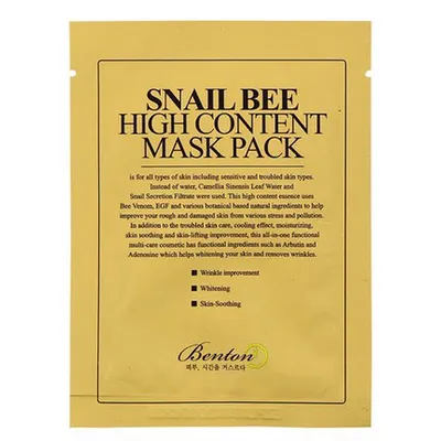 Benton Snail Bee, High Content Mask Pack (Maska w płachcie)