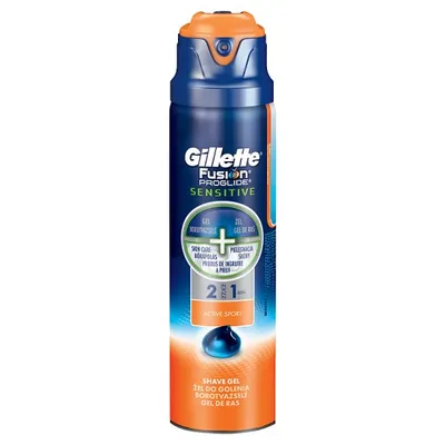 Gillette Fusion ProGlide, Sensitive Active 2 w 1 Ocean Breeze Shave Gel (Żel do golenia)