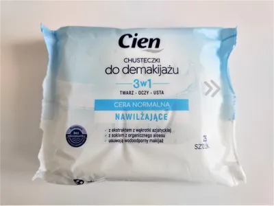 Cien Biodegradowalne chusteczki do demakijażu nawilżające cera normalna 3 w 1