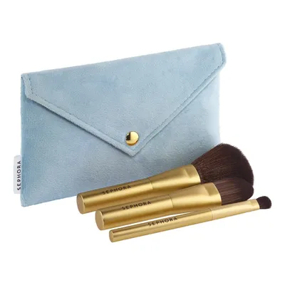 Sephora Collection,  Wishing You, Brush Set (Zestaw 3 pędzli + etui podróżne)