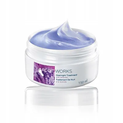 Avon Foot Works, Beautiful Lavender, Comforting Overnight Massage Cream [Overnight Treatment with Lavender] (Intensywnie pielęgnujący krem do masażu stóp na noc [Intensywnie nawilżająca kuracja lawendowa do stóp])