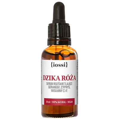 Iossi Serum rozświetlające z geranium, cyprysem i witaminami C i E `Dzika Róża` (nowa wersja)
