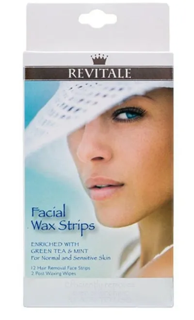 Revitale Facial Wax Strips Enriched with Green Tea & Mint (Plastry do depilacji twarzy)