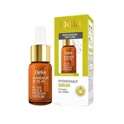 Delia Professional Face Care, Mandelic Acid 4% Active Face & Neckline Serum (Wygładzające serum z kwasem migdałowym)