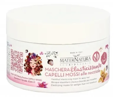 MaterNatura Maschera Elasticizzante Capelli Mossi alle Nocciole (Uelastyczniająca maska do włosów falowanych z orzechami laskowymi)