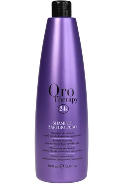 Fanola Oro Therapy, Zaffiro Puro Shampoo (Szampon do włosów rozjaśnianych i blond neutralizujący żółte tony)