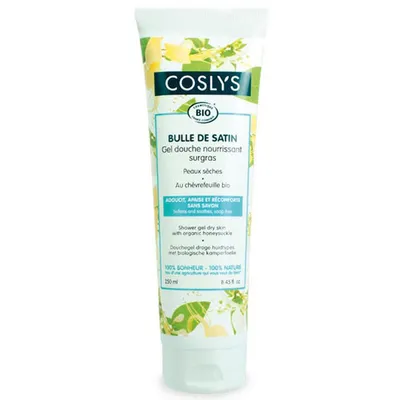 Coslys Bulle de Satin, Gel Douche Nourrissant Chèvrefeuille (Żel pod prysznic do skóry suchej z wiciokrzewem)