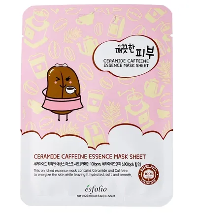 Esfolio Pure Skin Ceramide Caffeine Essence Mask Sheet (Maseczka w płachcie)