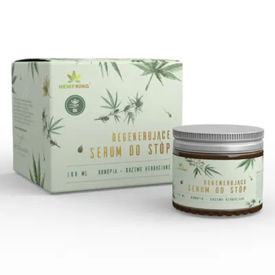 Hemp King Regenerujące serum do stóp z CBD o zapachu drzewa herbacianego