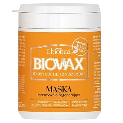 L'biotica Biovax, Intensywnie regenerująca maseczka do włosów suchych i zniszczonych