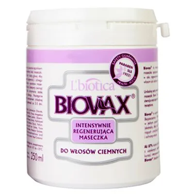 L'biotica Biovax, Intensywnie regenerująca maseczka do włosów ciemnych